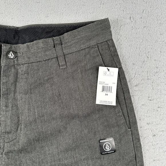 Volcom Vmonty Shorts Men’s 30 Dark Gray 10” Inseam Skater Stretch Modern Fit - Picture 2 of 16